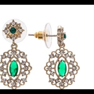 Gold 0.5 Carat Marquis Cut Emerald Earrings